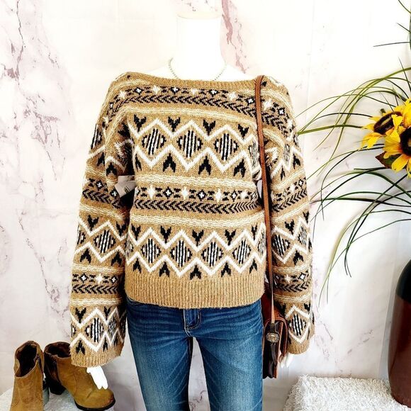 New Sam Edelman intarsia warm knit reversible sweater - Picture 6 of 12